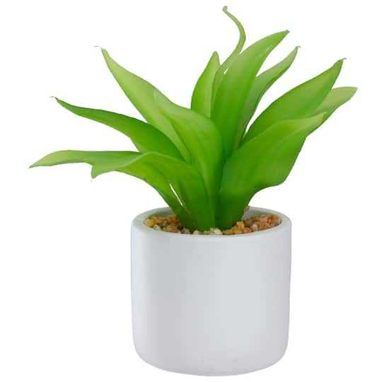8" Green Aloe Plant in White Pot By Northlight | Michaels®